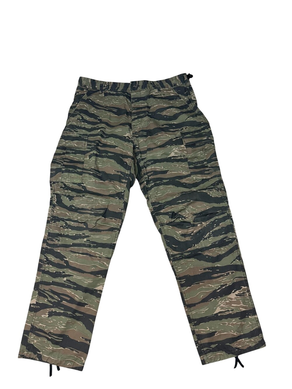 Rothco Cargo Pants Mens Large Green Tiger Stripe Camo Adjustable Waist BDU Army